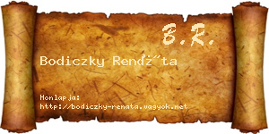 Bodiczky Renáta névjegykártya
